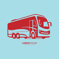 Bus logo school bus icon silhouette vector isolated design template