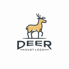 Deer Logo Design Concept, Hunting logo Template