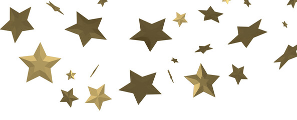 XMAS Stars - Banner with golden decoration. Festive border with falling glitter dust and stars.
