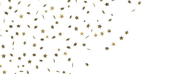 XMAS stars. Confetti celebration, Falling golden abstract decoration for party, birthday celebrate,