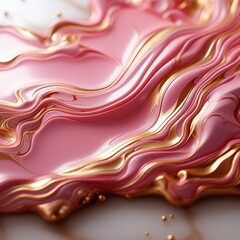 Un gros plan d'un marbre rose et doré, un rendu 3D