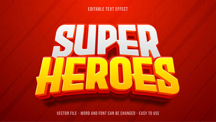 Naklejka premium Super hero editable text effect, cartoon text style