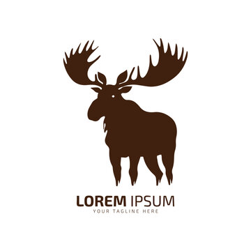 moose logo fur icon deer silhouette vector isolated design dark color moose