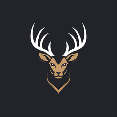 Minimalistic deer mascot logo vector template