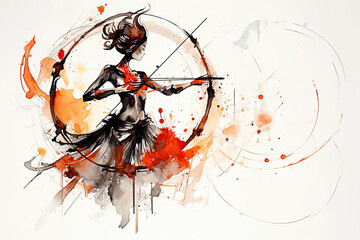 sagittarius zodiac sign. Astrology calendar. Esoteric horoscope and fortune telling concept