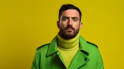 Obraz premium Confident Young Man in a Green Suit