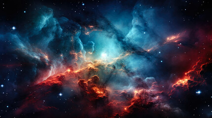 Fototapeta na wymiar Nebula Wallpaper: Colorful Space Pattern