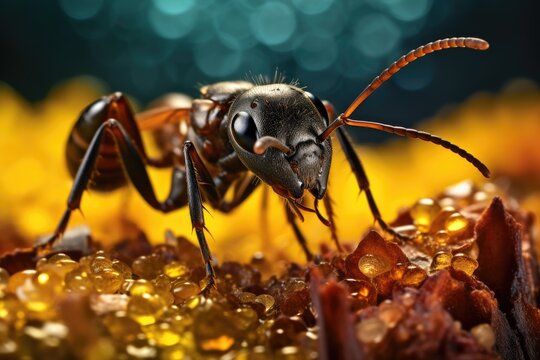 Macro photography of an ant
