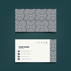 Business card design template with abstract geometric pattern. Vector illustration EPS10
