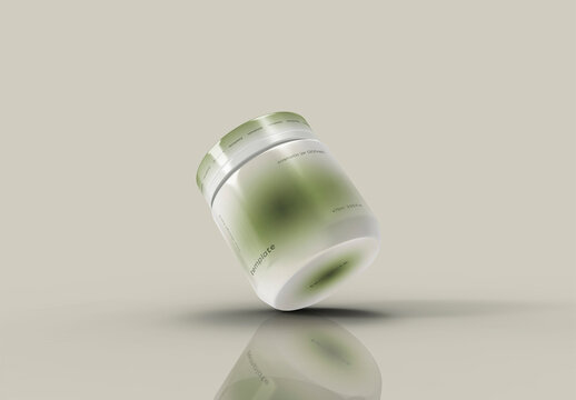 3d Glossy Cosmetic Jar Cream Mockup