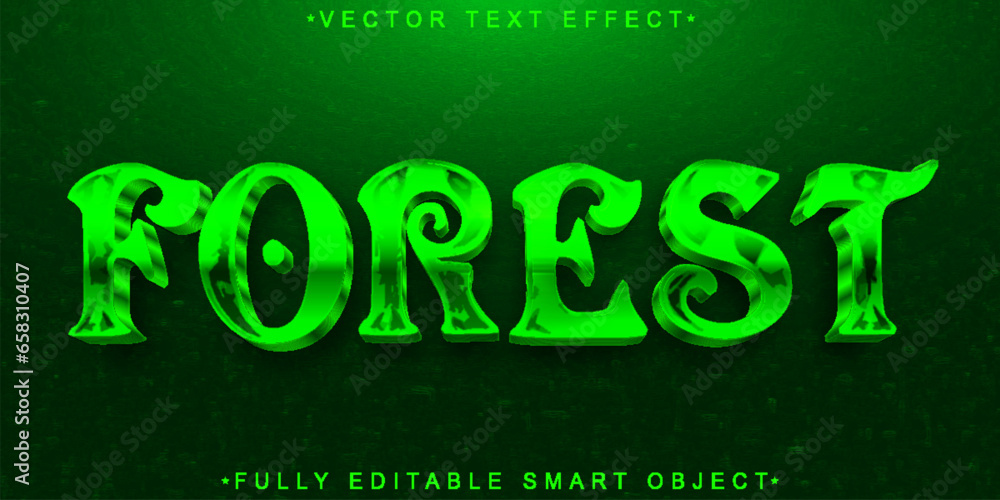 Poster Nature Green Forest Vector Fully Editable Smart Object Text Effect