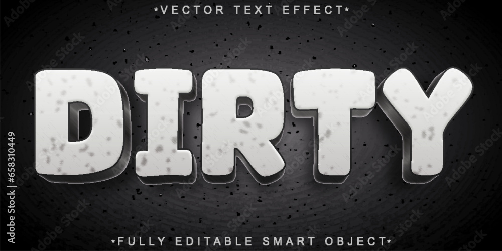 Poster dirty vector fully editable smart object text effect