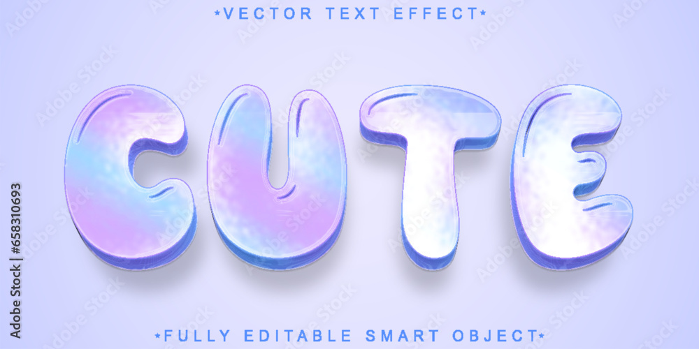 Aufkleber purple soft cute vector fully editable smart object text effect