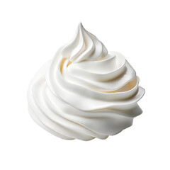 A close-up whipped cream, isolated on a transparent background