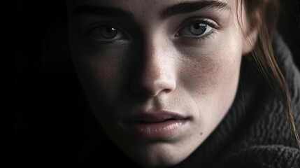 close-up of a persons face showing deep contemplation