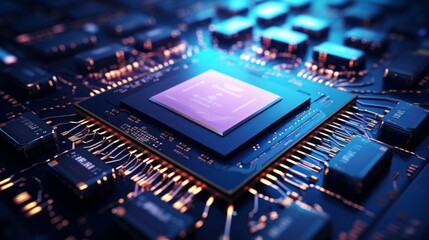 Neural chip interconnected showcasing machine learning