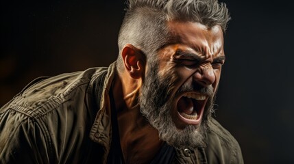 Studio shot of a man expressing determination