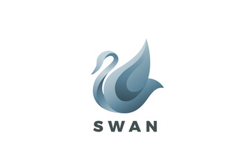 Swan Logo Bird Luxury Design Style Vector Template. Elegant Fashion Jewelry Logotype concept icon.