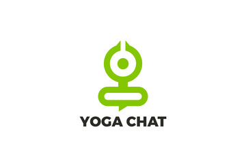 Yoga Logo Lotus Pose Abstract Geometric Design vector template.