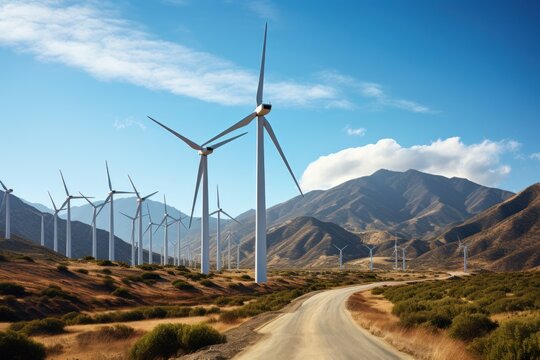Wind mills of Palm Springs in United States of America at daytime