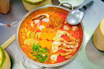 Largest soup in Bangkok called Tom Yam Mama noodles soup