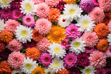 Colorful chrysanthemum flowers background