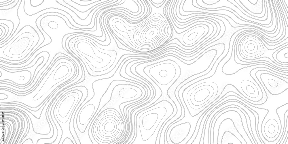 Poster Ocean topographic line map with curvy wave isolines vector illustration. Abstract colorful topographic contours map background,Vector contour topographic map. Cartography texture abstract banner use..