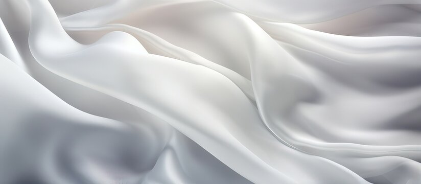 Silky fabric texture with flowing white waves Vertical wedding decor backdrop