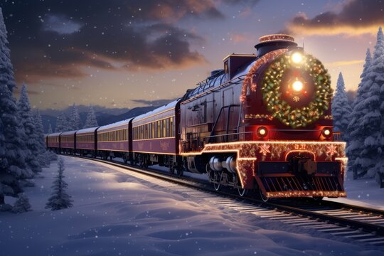 "All Aboard the Magic Express: Your Holiday Train Adventure Awaits!" Ai generated.