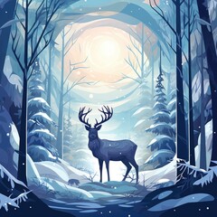 "Enchanted Reindeer Amongst Frosty Trees" Generated AI.