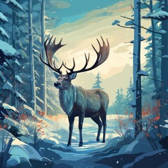 "Enchanted Reindeer Amongst Frosty Trees" Generated AI.