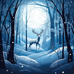 "Whispers of Winter: Reindeer in the Icy Wilderness" Generated AI.
