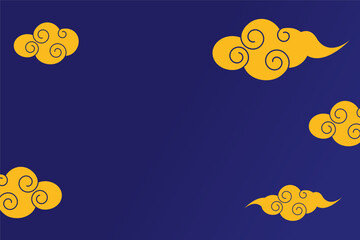 Beautiful cloud vector illustration with Chinese cloud style for postcards, holidays, posters, banners, packaging, creative materials