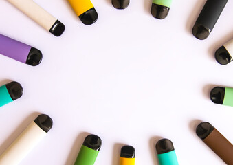 Disposable e-cigarettes in different colors.