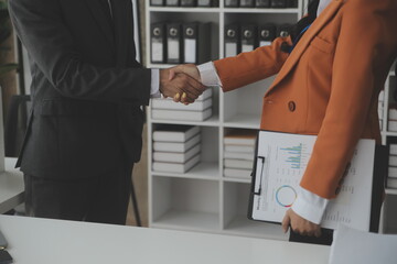 Business handshake for teamwork of business merger and acquisition,successful negotiate,hand...