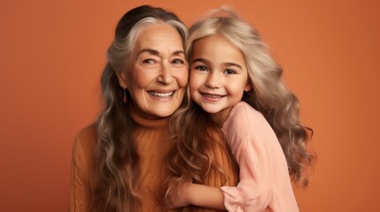 Fototapeta premium Grandmoter and granddaughter together