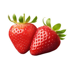 Strawberries on transparent background