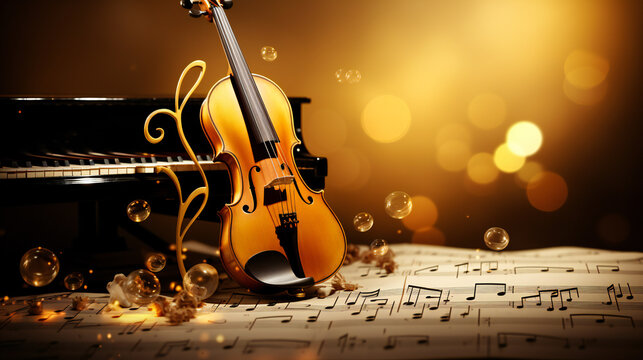 Abstract classical music theme composition