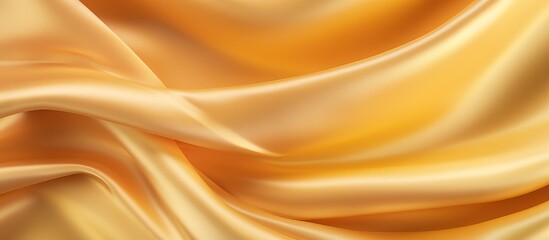 Luxurious golden fabric background with space for design featuring shiny wavy folds
