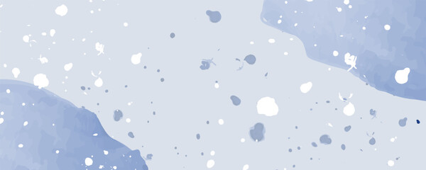 Winter  background .Watercolor white spots on a blue background.Vector illustration