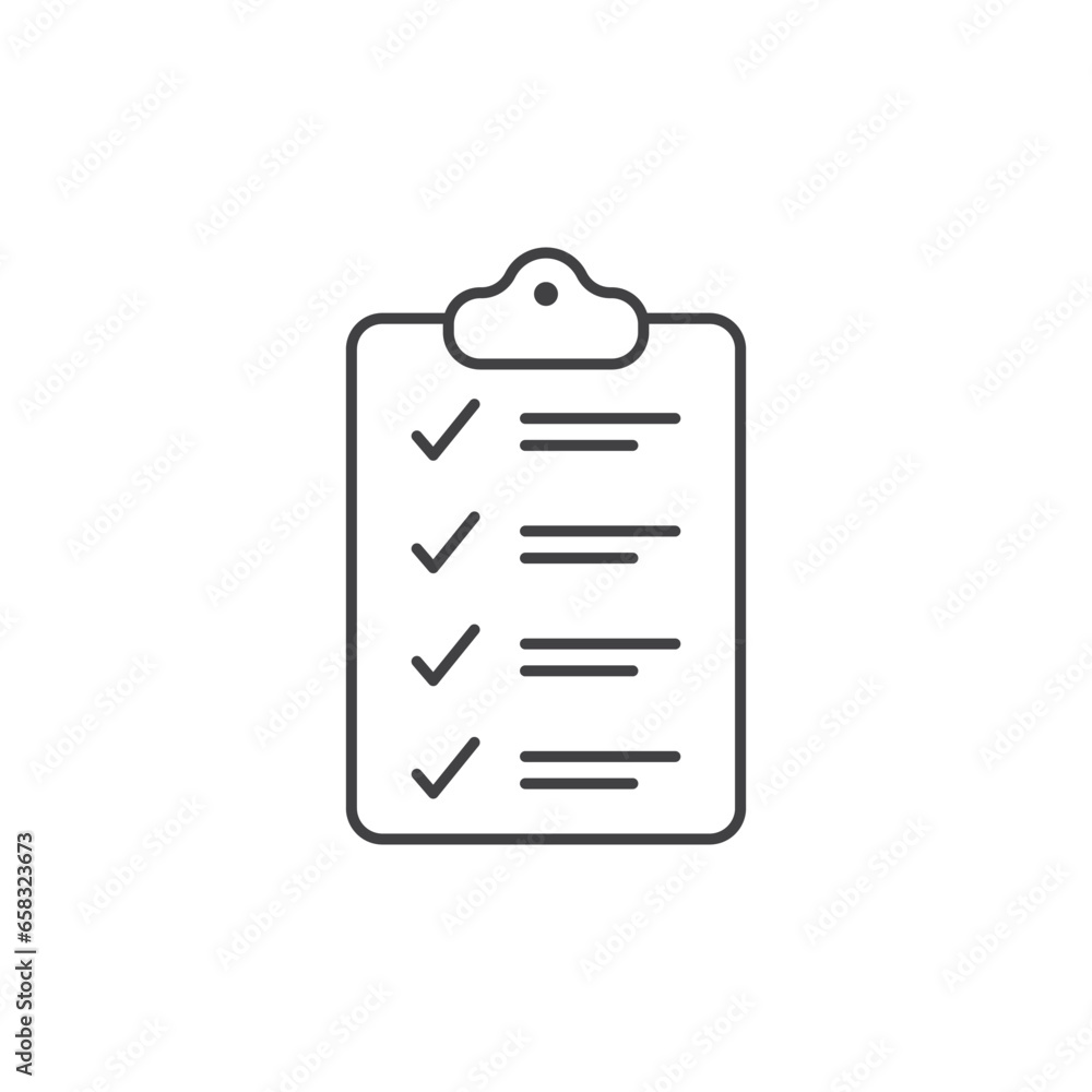 Poster clipboard with checklist icon in flat style. planning and organization of work vector illustration o