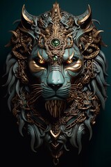 Portrait of a male lion in the Kruger National Park, South Africa design. Generative AI