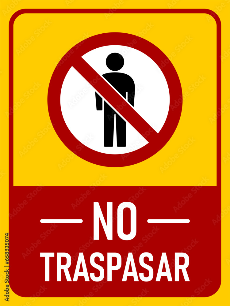 Poster stop no trespassing keep out do not enter warning sign icon with an aspect ratio of 3:4. vector imag