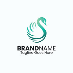 Fototapeta premium Swan Logo Design Template