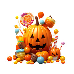 Cartoon Style Realistic Style Halloween Candy No Background Applicable to any Context Perfect for Print on Demand Merchandise 