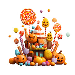 Cartoon Style Realistic Style Halloween Candy No Background Applicable to any Context Perfect for Print on Demand Merchandise 