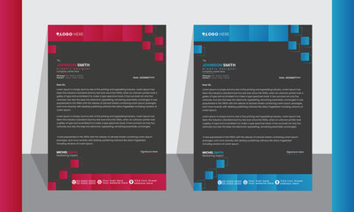 Modern exclusive Letterhead Template Layout with Colorful Accents.
