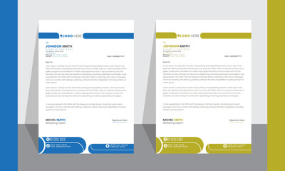 Modern exclusive Letterhead Template Layout with Colorful Accents.
