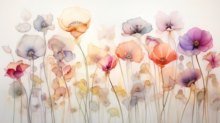  a group of flowers that are on a wall in a room.  generative ai