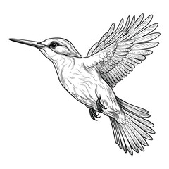 Hand Drawn Sketch Kingfisher Bird Illustration